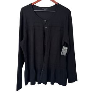 Jason Wu Black Long Sleeve Button Front Cardigan Size XL NWOT‎